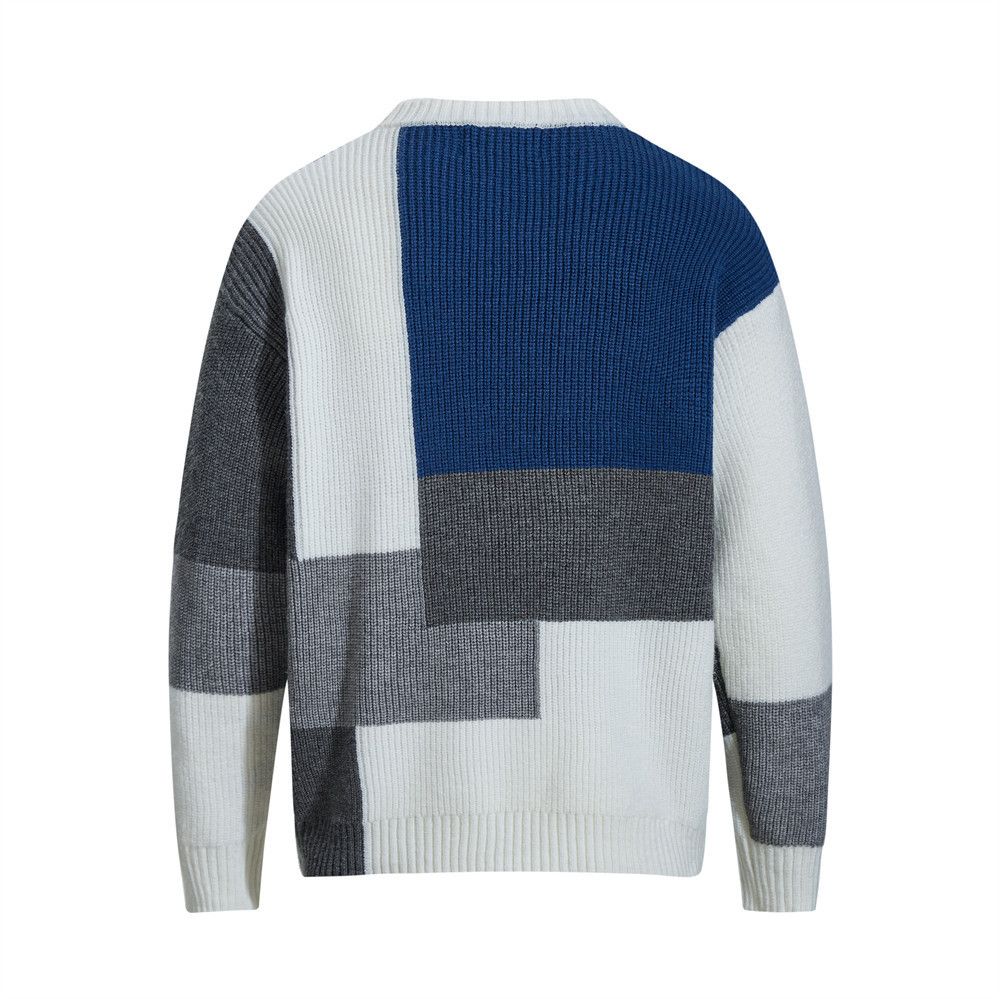 Vintage Men's trendy irregular round neck knitted sweater Size US M / EU 48-50 / 2 - 2 Thumbnail
