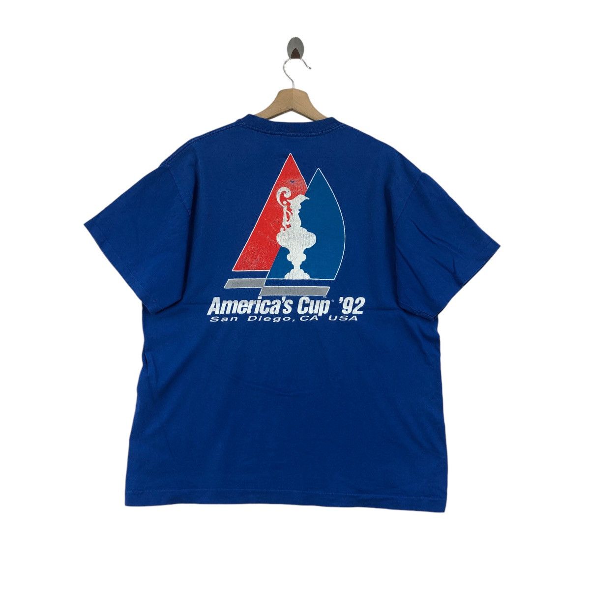 Vintage Vintage AMERICAN CUP ‘92 San Diego CA Usa Tee Shirt Size US XL / EU 56 / 4 - 4 Thumbnail