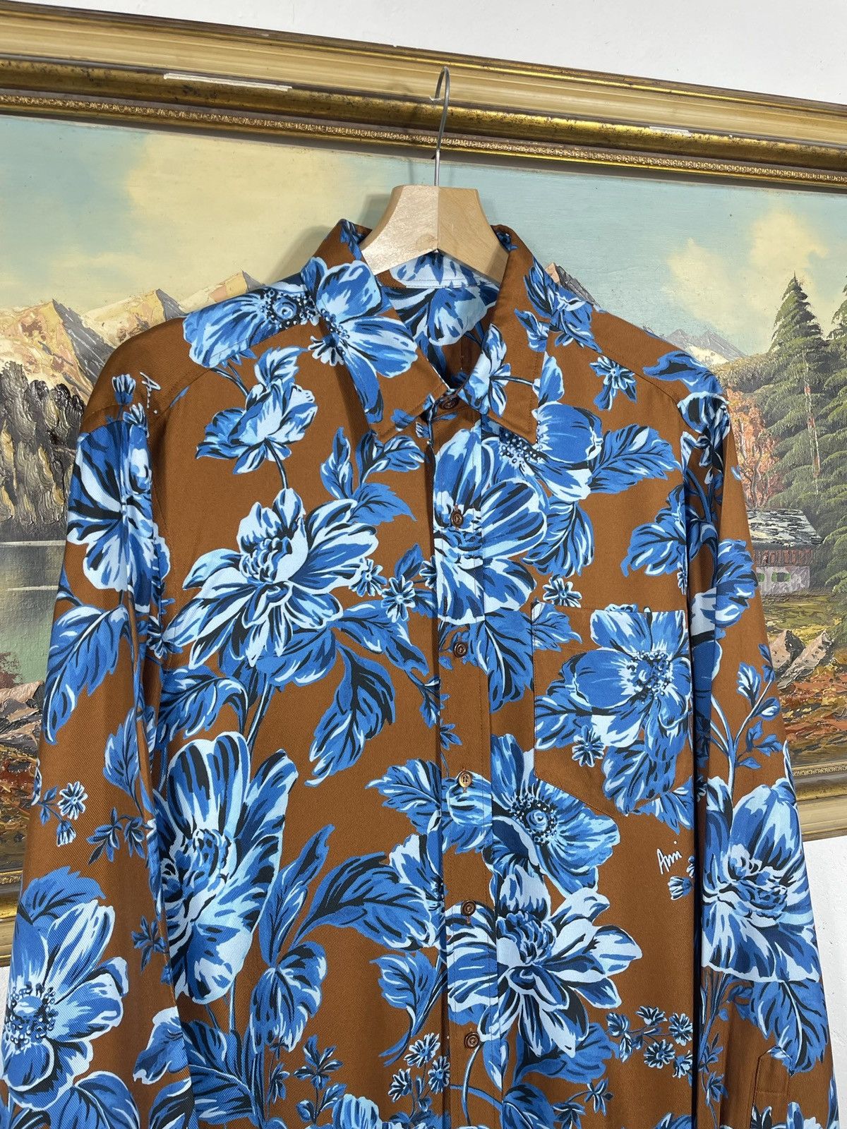 AMI Ami Multicolor Floral Shirt Hawaii Old Money Luxury Premium Size US XL / EU 56 / 4 - 4 Thumbnail