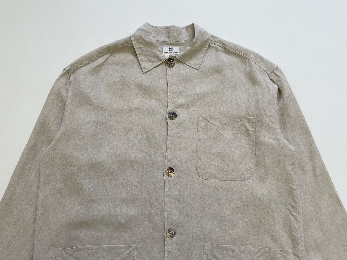 Dries Van Noten Early 2000s Beige Linen Over Shirt Size US M / EU 48-50 / 2 - 3 Thumbnail