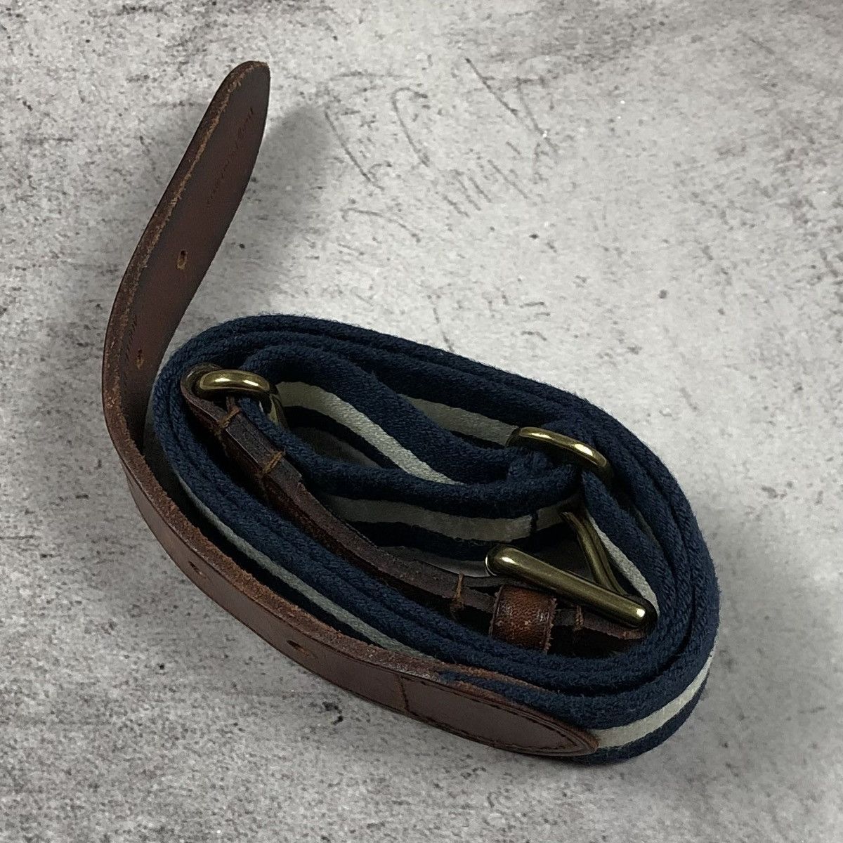 Polo Ralph Lauren Vintage 90s Polo Ralph Lauren Striped Leather Belt Size ONE SIZE - 18 Thumbnail