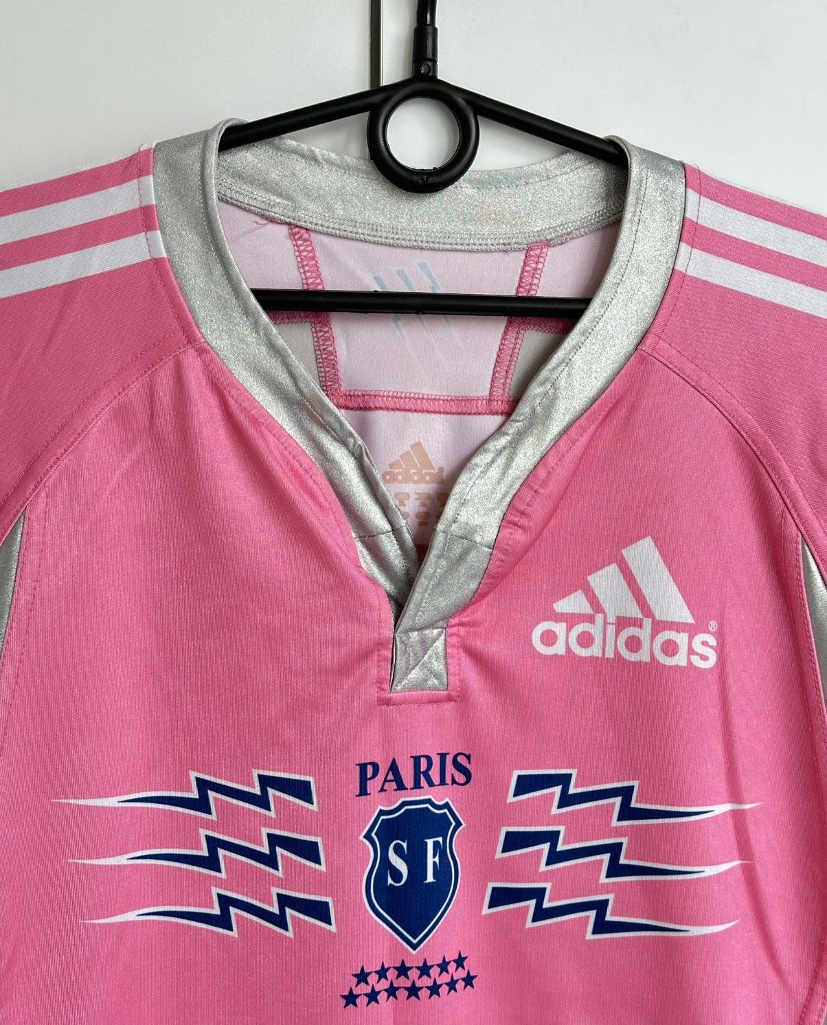 Adidas Stade Francais Paris 2007-2008 Away Rugby Shirt Adidas Pink Size US XL / EU 56 / 4 - 2 Thumbnail