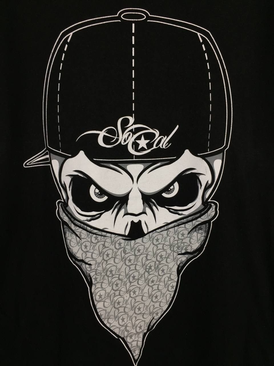 No Fear Vtg No Fear So Cal Chicano Lowrider Skull Bandana Tee Size US L / EU 52-54 / 3 - 4 Thumbnail