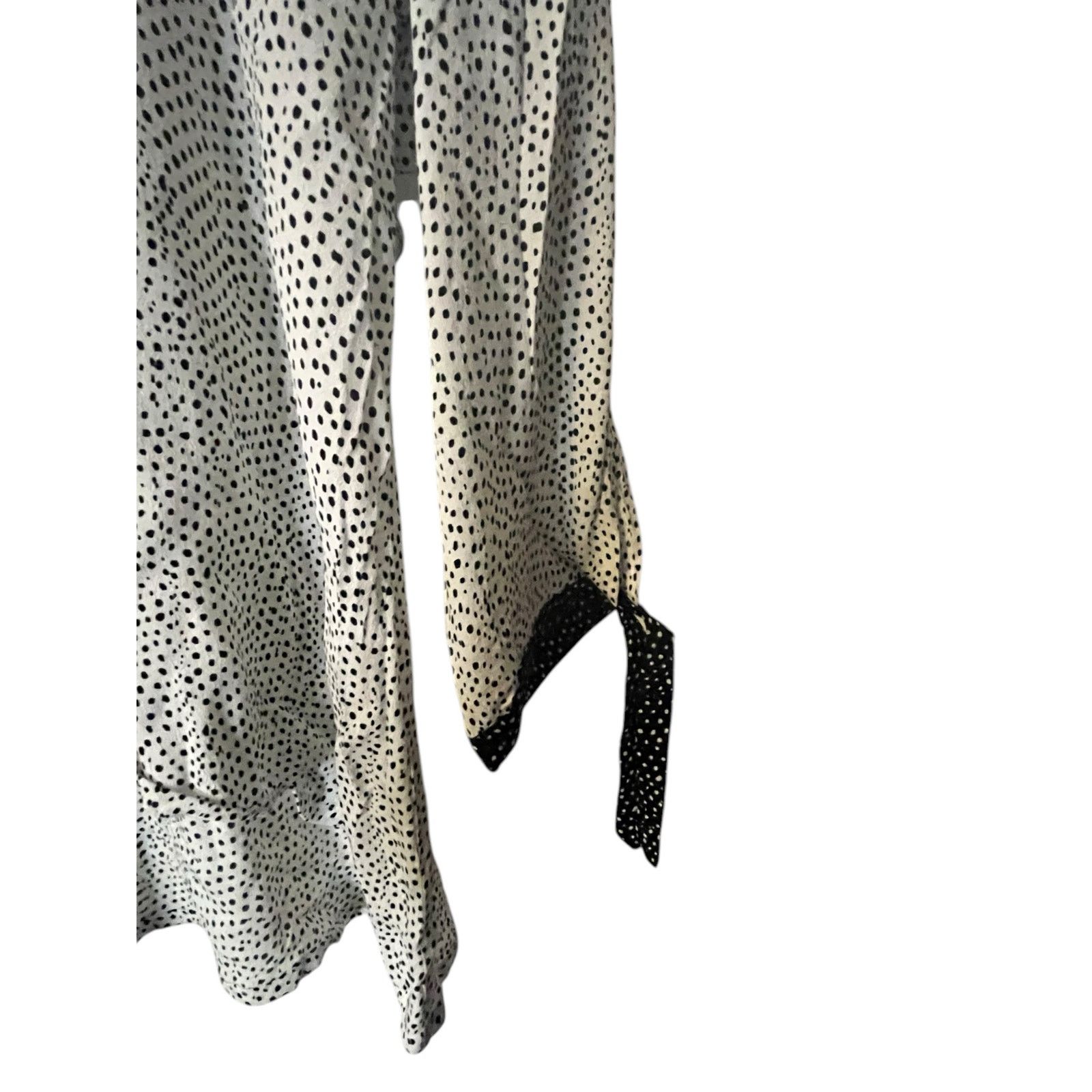 Habitat Habitat polka dot Tie Sleeve Button Up Top Size M 33808 Size M / US 6-8 / IT 42-44 - 5 Thumbnail