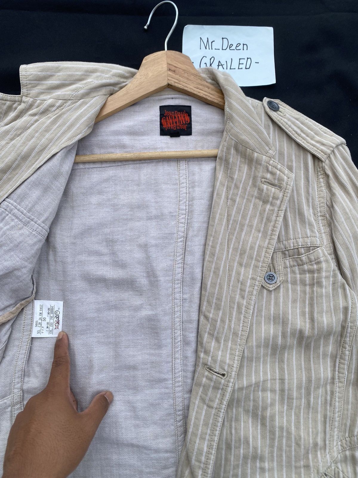 Jean Paul Gaultier Rare Vintage Jean Paul Gaultier JPG Stripes Cotton Jacket Size US M / EU 48-50 / 2 - 8 Thumbnail
