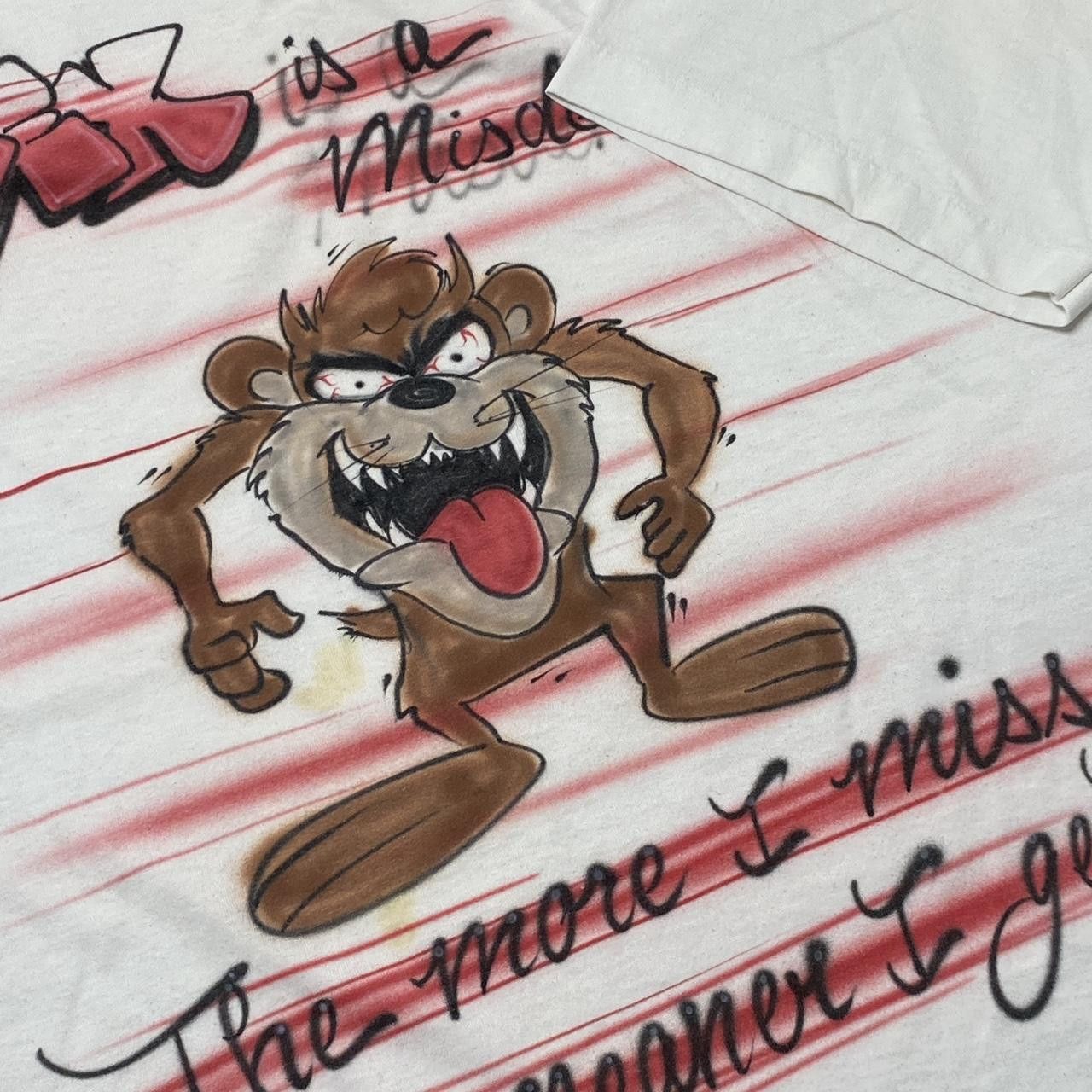 Fruit Of The Loom Vintage Taz White Naughty Airbrush Tee Size 2XL Size US XXL / EU 58 / 5 - 3 Thumbnail