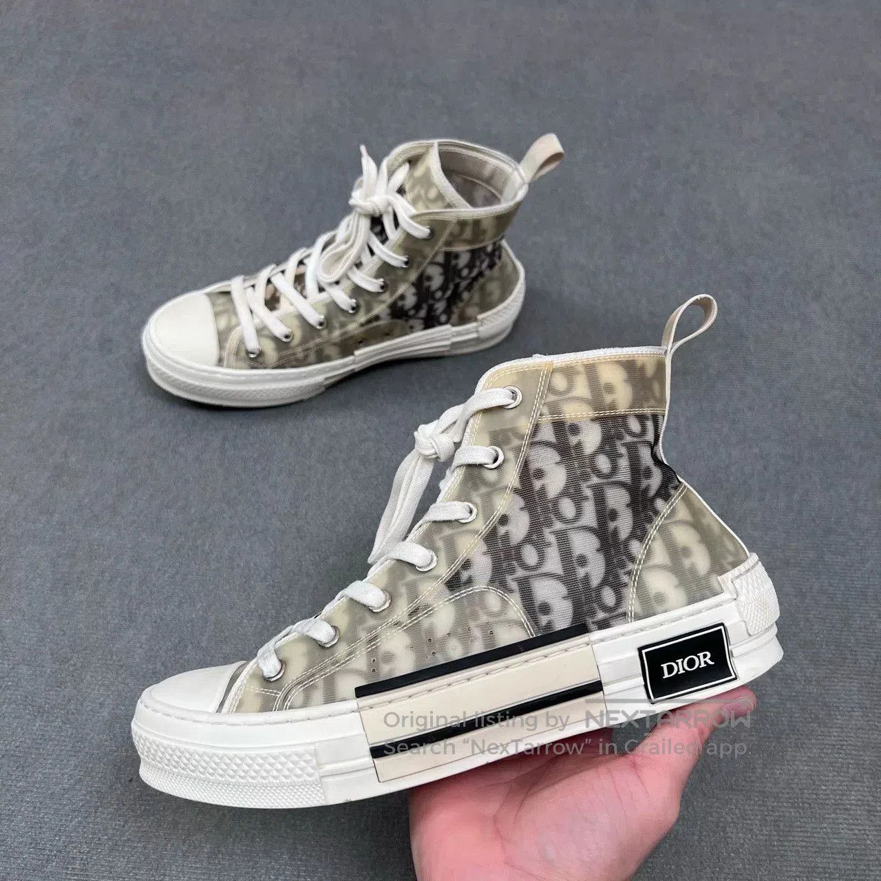 Dior Dior B23 Oblique Logo High-Top Sneakers. Size US 6 / EU 39 - 2 Thumbnail