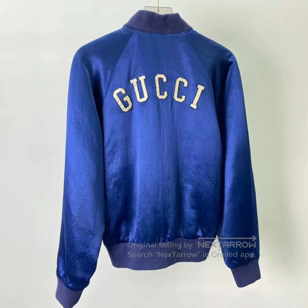 Gucci gucci mlb blue satin baseball jacket size 48. Size US L / EU 52-54 / 3 - 2 Thumbnail