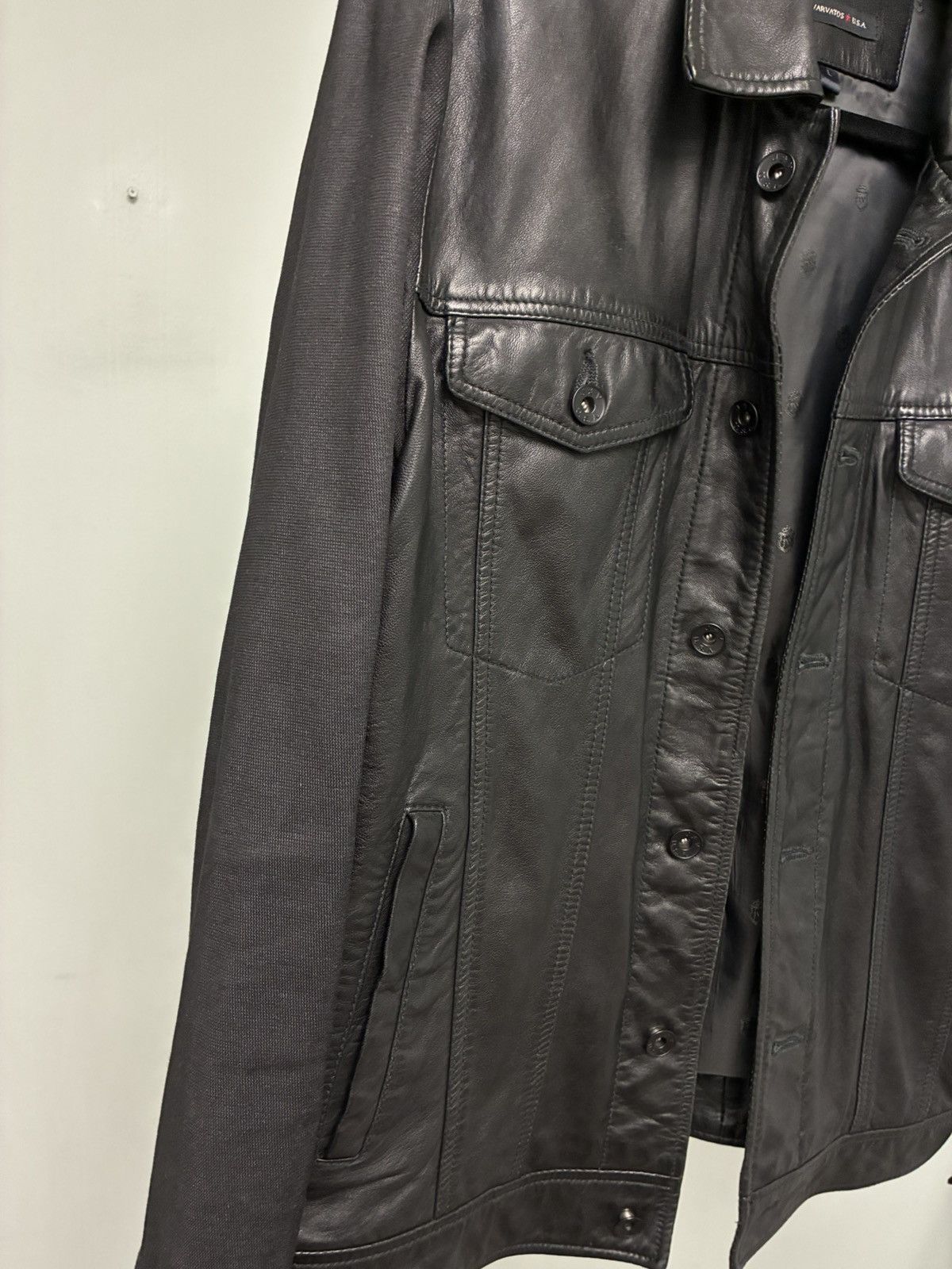 John Varvatos Mixed media leather trucker jacker large Size US L / EU 52-54 / 3 - 9 Thumbnail