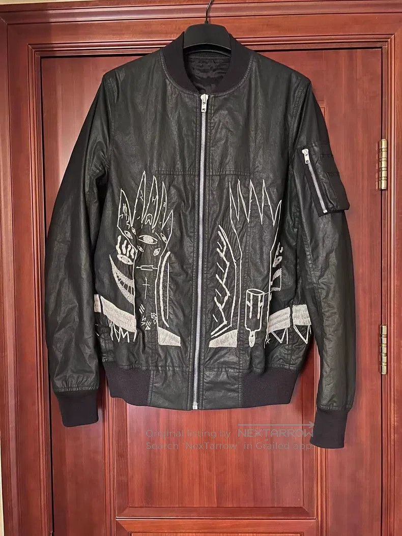 Rick Owens Rick Owens Mainline embroidered grimace ma-1 jacket Size US M / EU 48-50 / 2 - 1 Thumbnail
