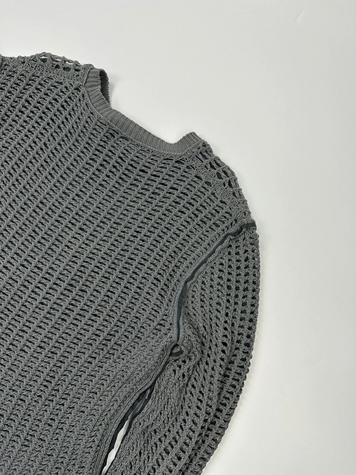 Dolce & Gabbana Dolce & Gabbana 00’s Net Double Layer Knit Grey Sweater Size US L / EU 52-54 / 3 - 7 Thumbnail