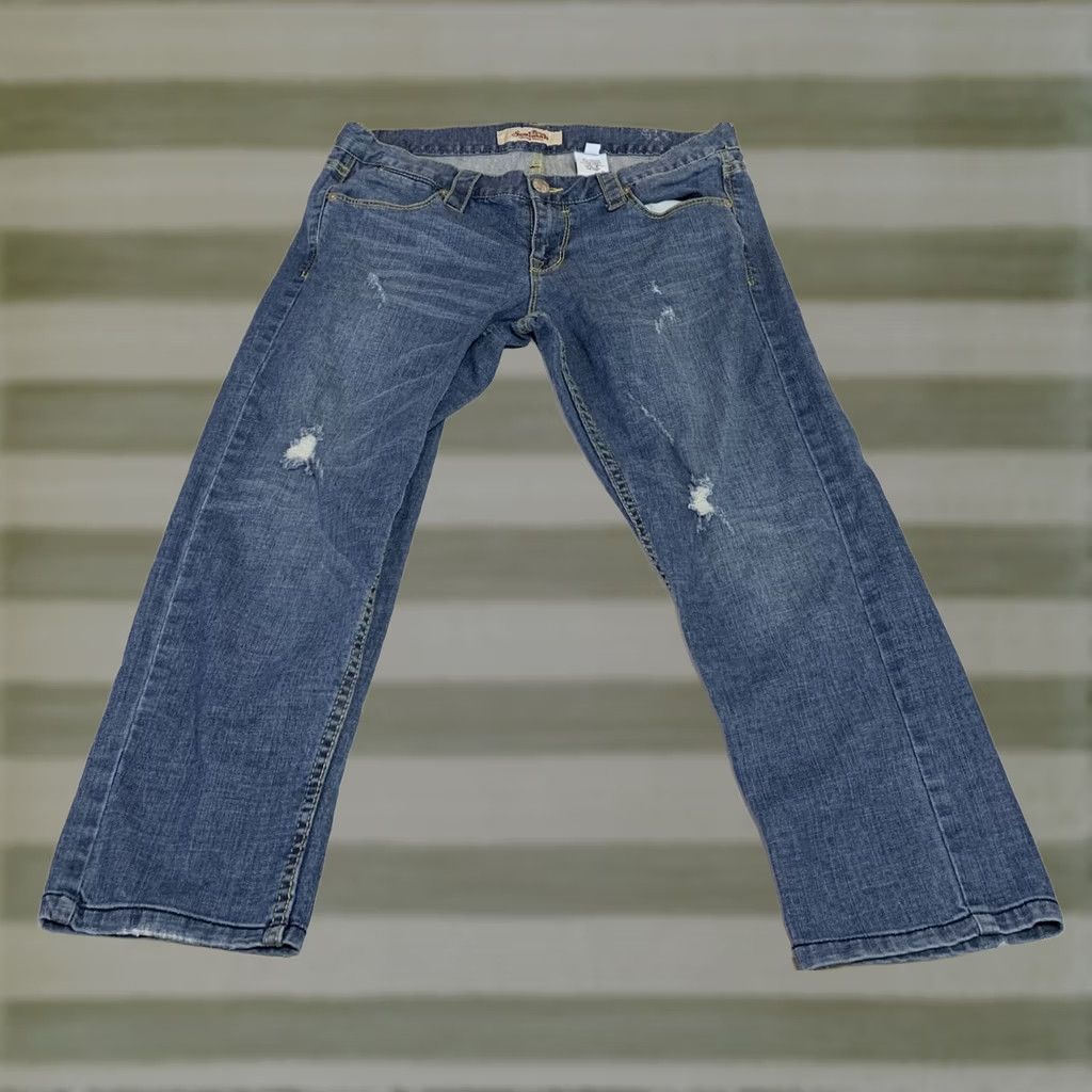 Denime VINTAGE True Soulmate Denim Jeans Women’s Blue 32x23 Size 7 Distressed Straight Leg Cotton Blend Zip Jeans Blue Womens 32x23 Size 28" / US 6 / IT 42 - 1 Thumbnail