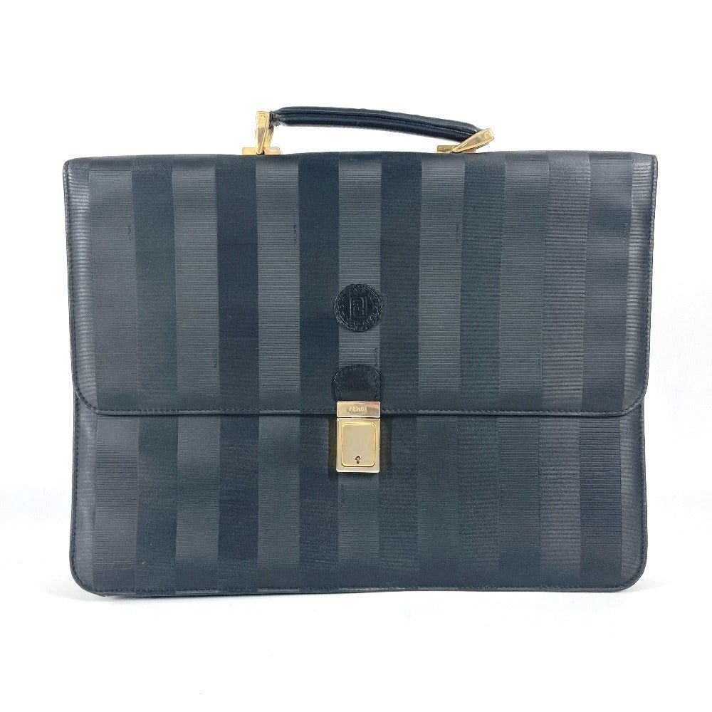 Fendi Fendi Pecan Logo Tote Bag Handbag Porte-Documents Business Pvc/Leather Unisex Black Size ONE SIZE - 1 Thumbnail