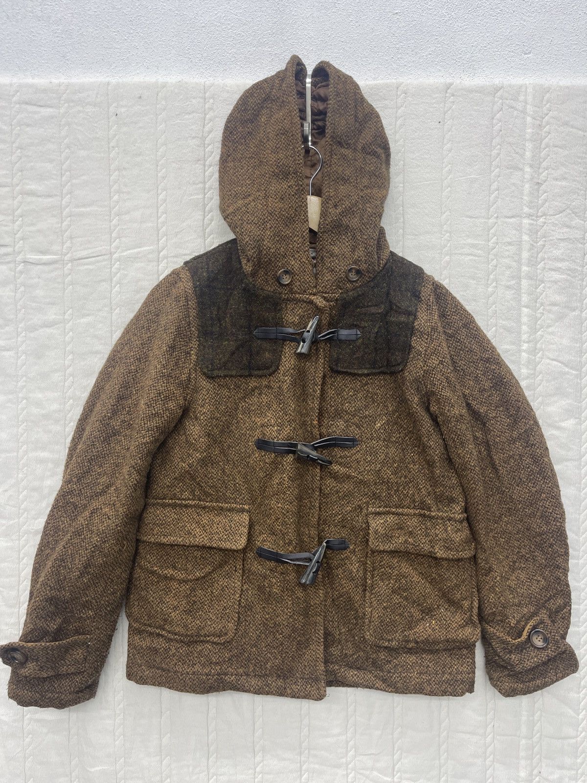 Harris Tweed × Vintage HARRIS TWEED WOOL DOWN JACKET Size L / US 10 / IT 46 - 1 Thumbnail