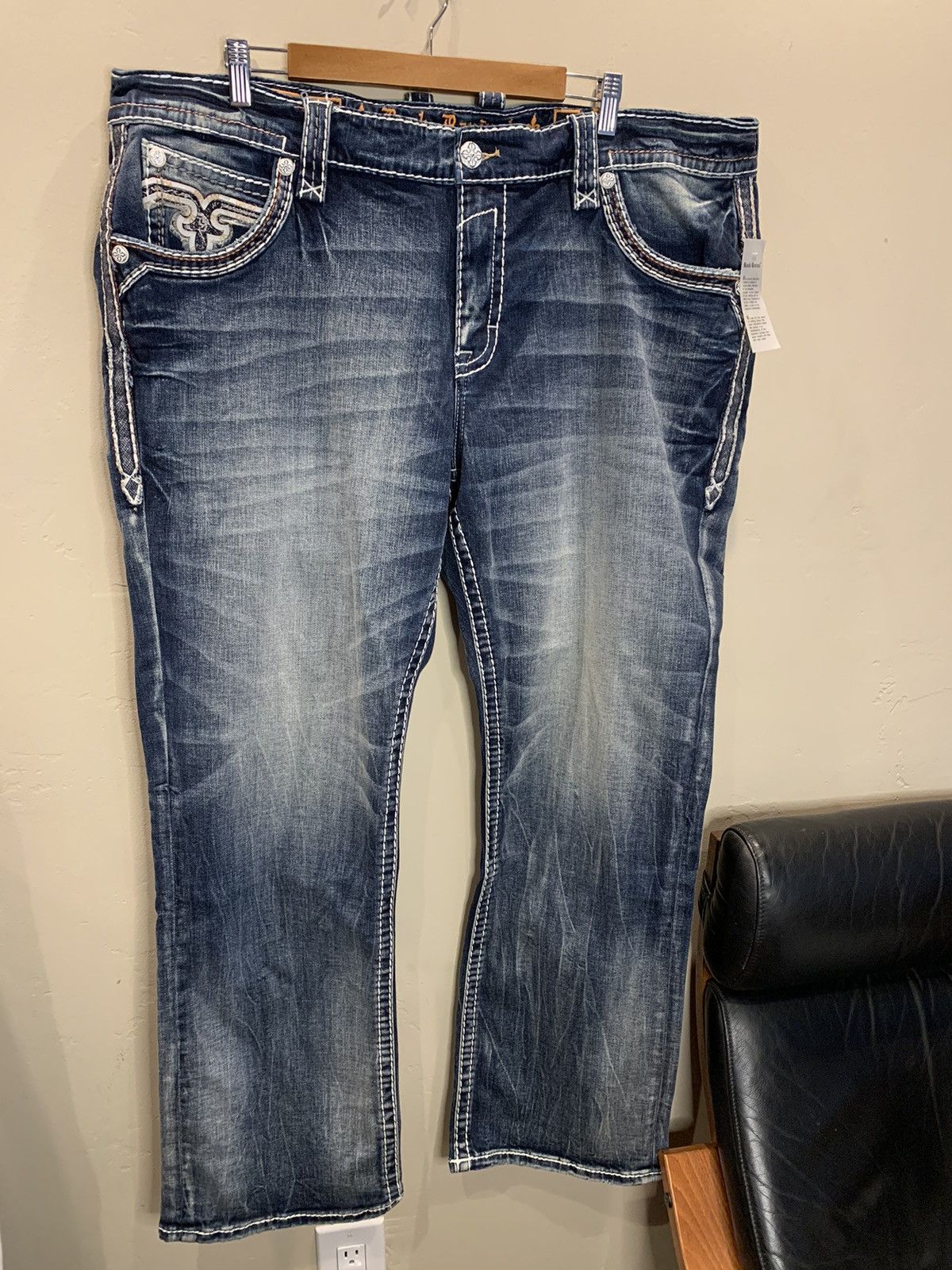 Rock Revival *RARE* New Rock Revival Ren Flared Straight Denim Jeans - 42 Size US 42 / EU 58 - 1 Thumbnail