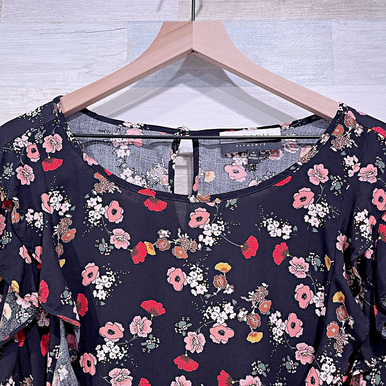 Other ELOQUII Elements Floral Ruffle Detailed Blouse Womens 16 Size XXL / US 16-18 / IT 52-54 - 2 Thumbnail