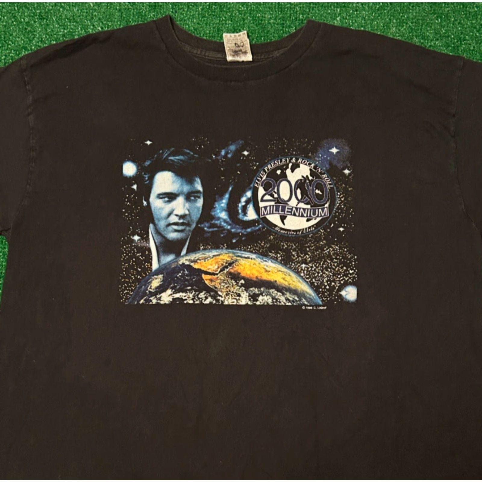 Vintage VINTAGE Elvis Presley 90s Earth Millennium VTG Shirt Mens 2XL Black Short Sleeve 1990s Rock"} Size US XXL / EU 58 / 5 - 4 Thumbnail