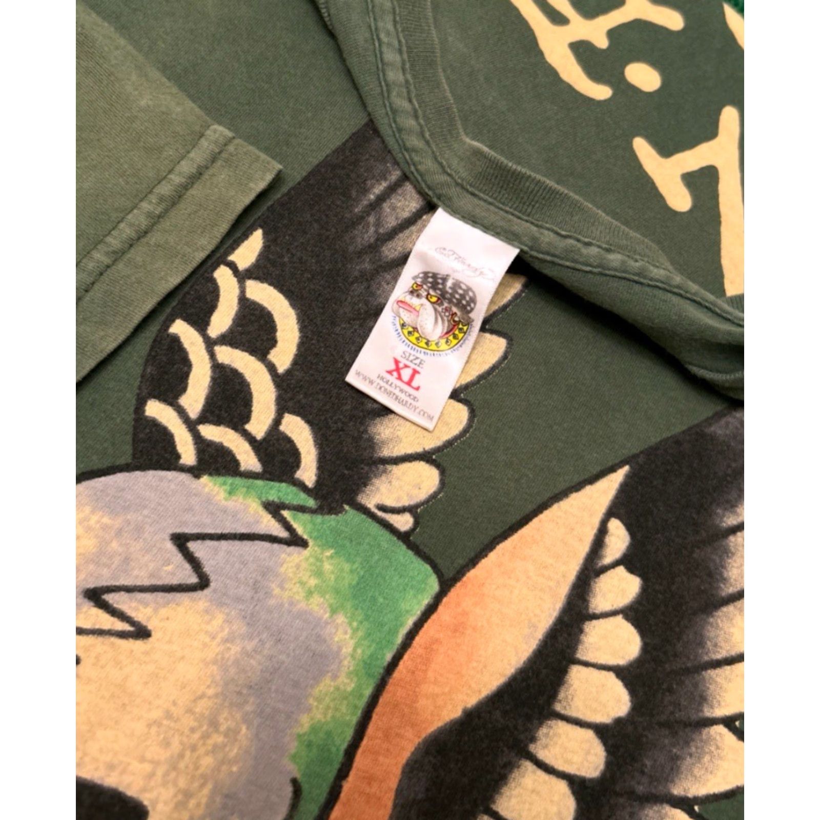 Ed Hardy VINTAGE Ed Hardy Skull Tattoo Long Sleeve Shirt Mens XL Green Grunge 90s 1990s Y2K Punk Tattoo Shirt Mens XL Size US XL / EU 56 / 4 - 4 Thumbnail