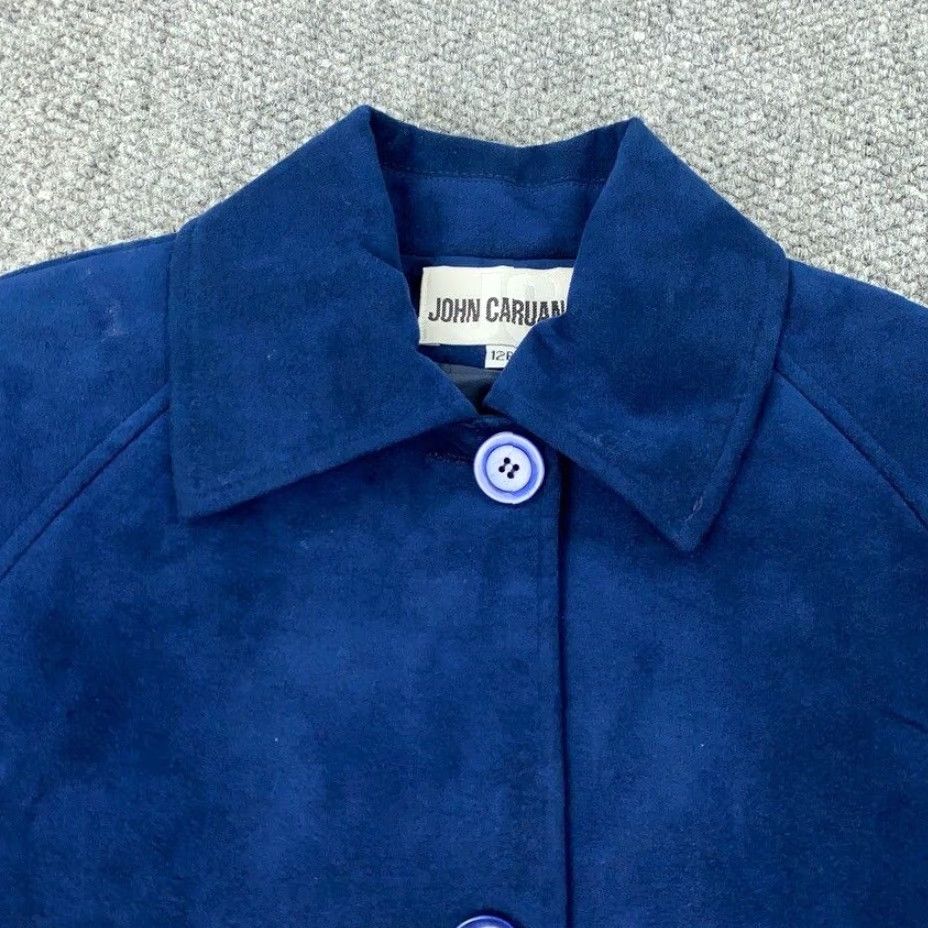 Black Diamond VINTAGE Black Diamond Women's Jacket Short Coat Faux Velvet Blue 12P Retro 90s Formal Size XL / US 12-14 / IT 48-50 - 3 Thumbnail