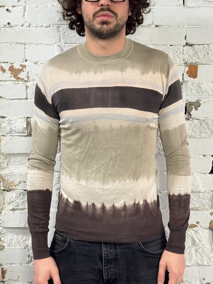 2000s Dolce & Gabbana Beige & Brown Gradient Light Sweater