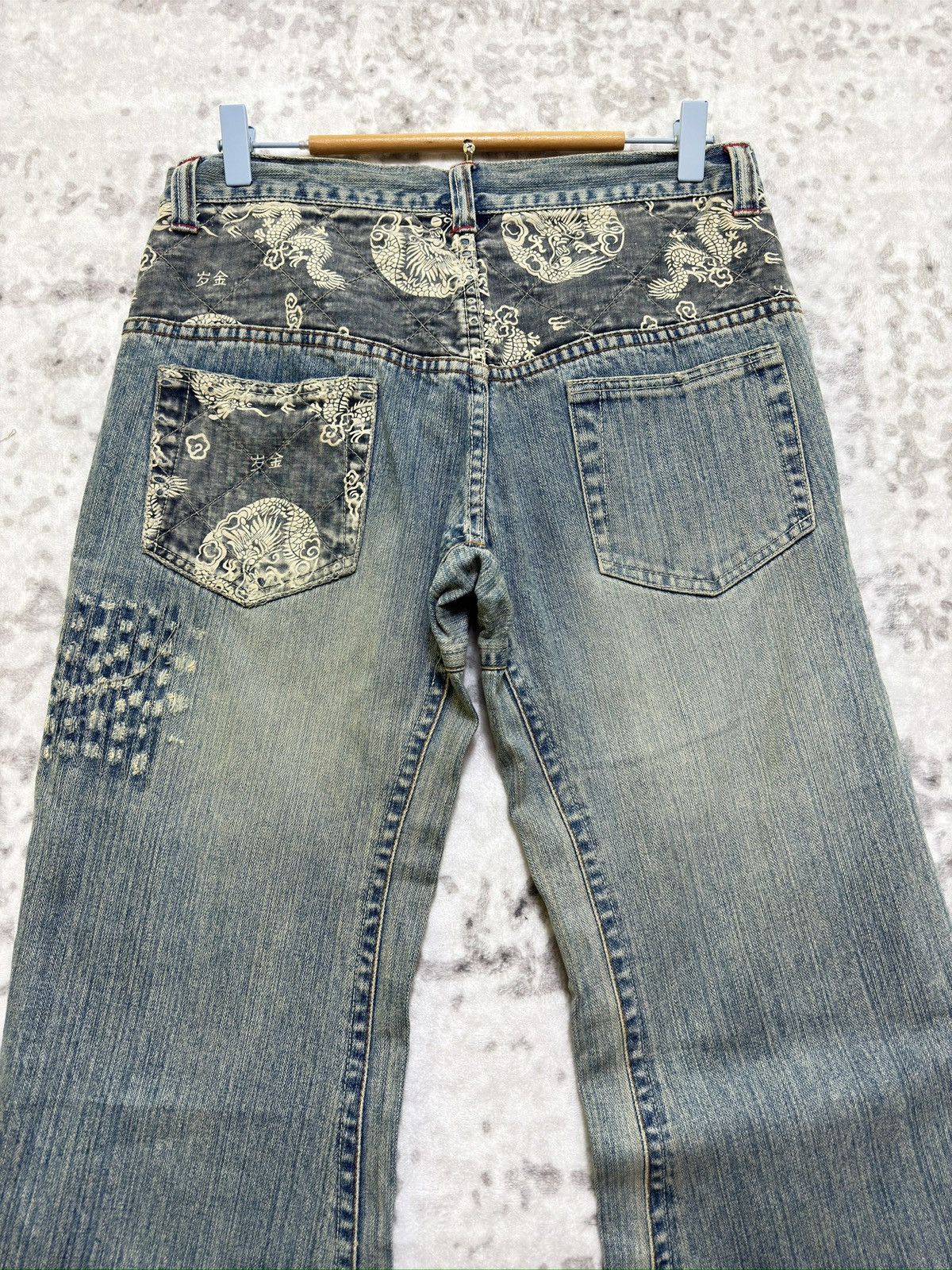 Hysteric Glamour Vintage Japan Dragon Tattoo Fabric Patch Muddy Wash Size US 30 / EU 46 - 8 Thumbnail