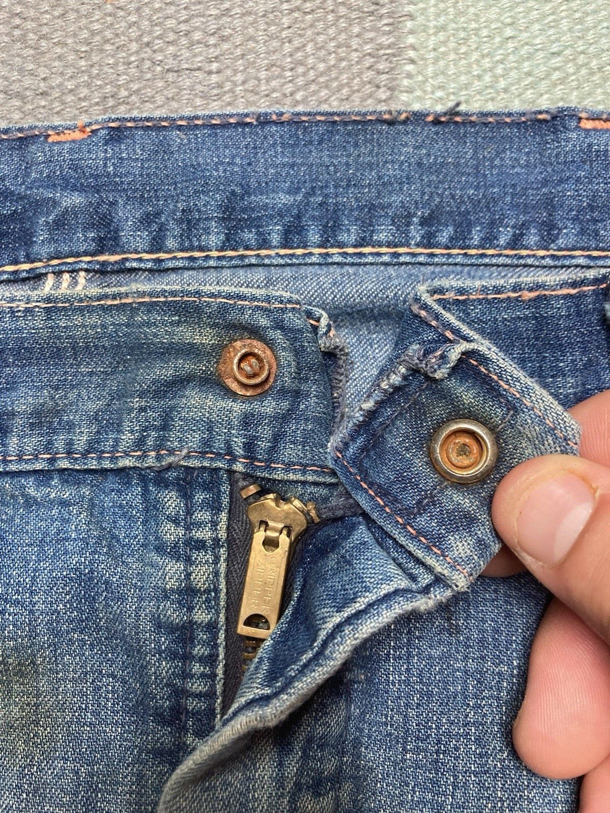 Vintage 1950s denim carpenter jeans Big Mac dark faded workwea 40x28 Size US 40 / EU 56 - 7 Thumbnail