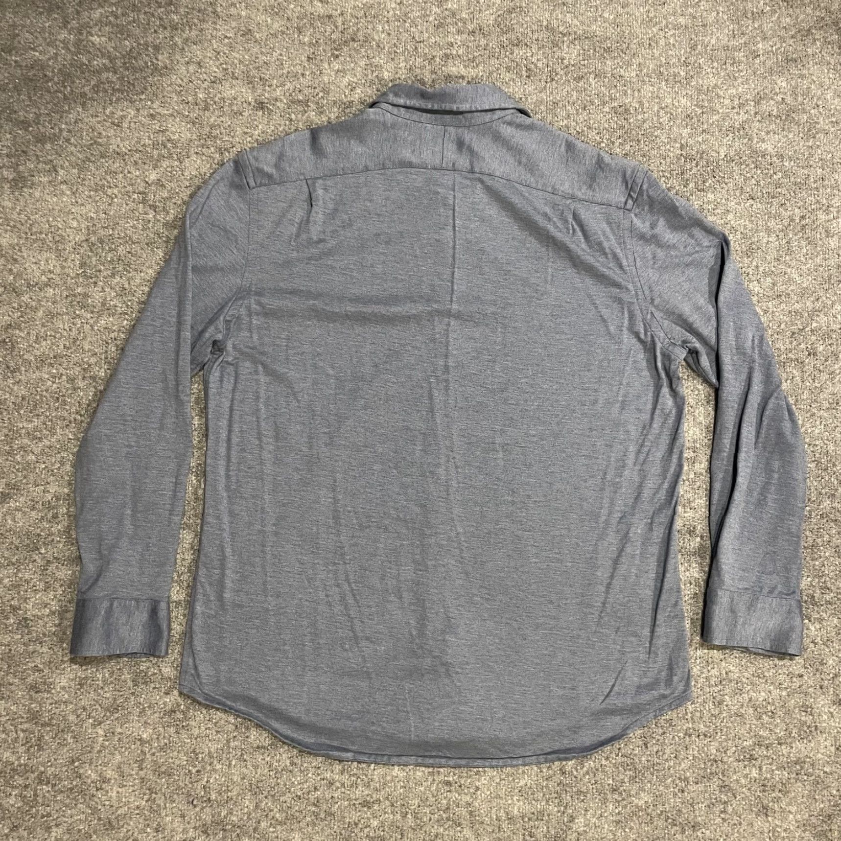 Polo Ralph Lauren Knit Dress Shirt Mens 2XL Blue Long Sleeve Cotton Point  Collar