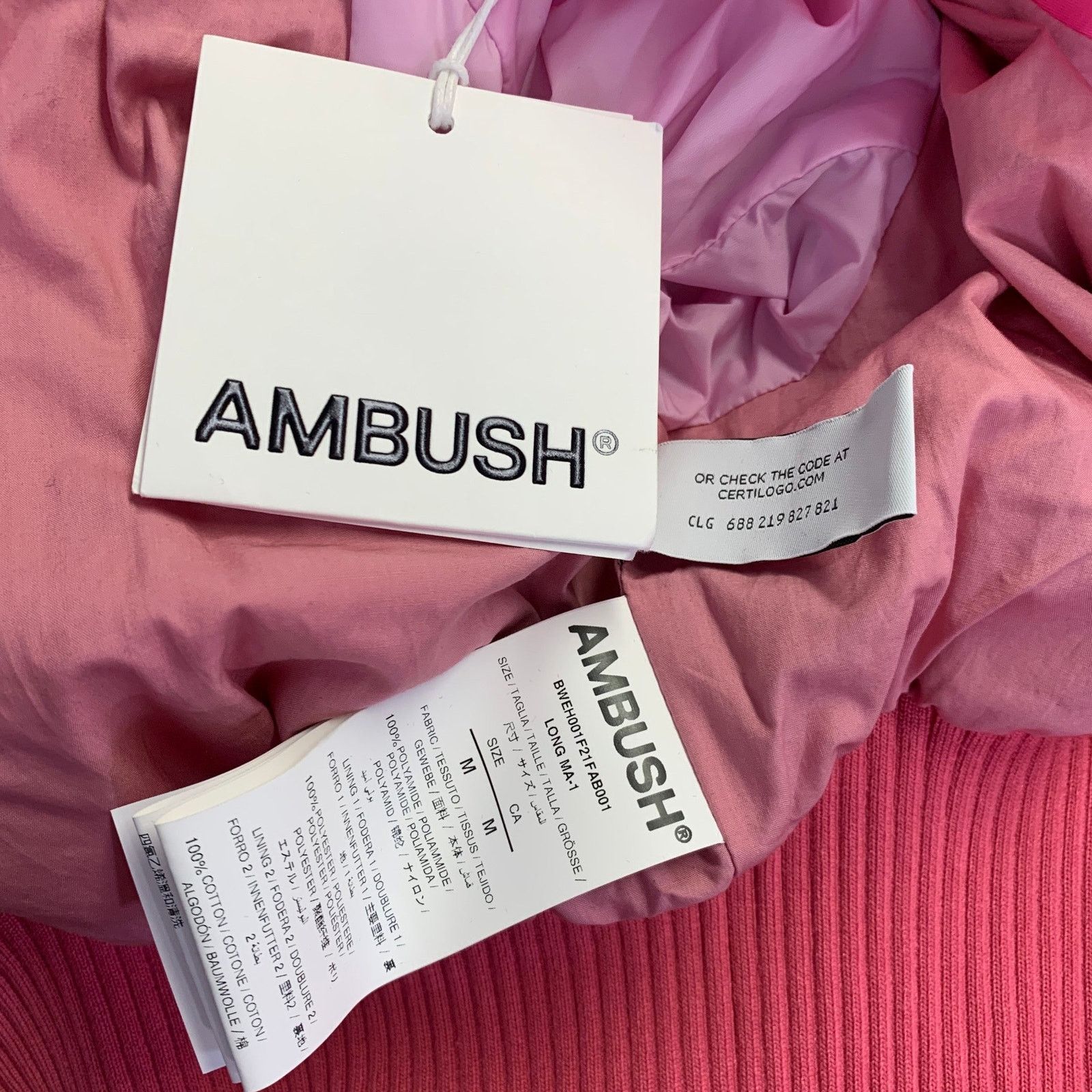 Ambush Design AMBUSH Size M Pink Polyamide Ribbed Knit Coat Dress Coat Size M / US 6-8 / IT 42-44 - 7 Thumbnail
