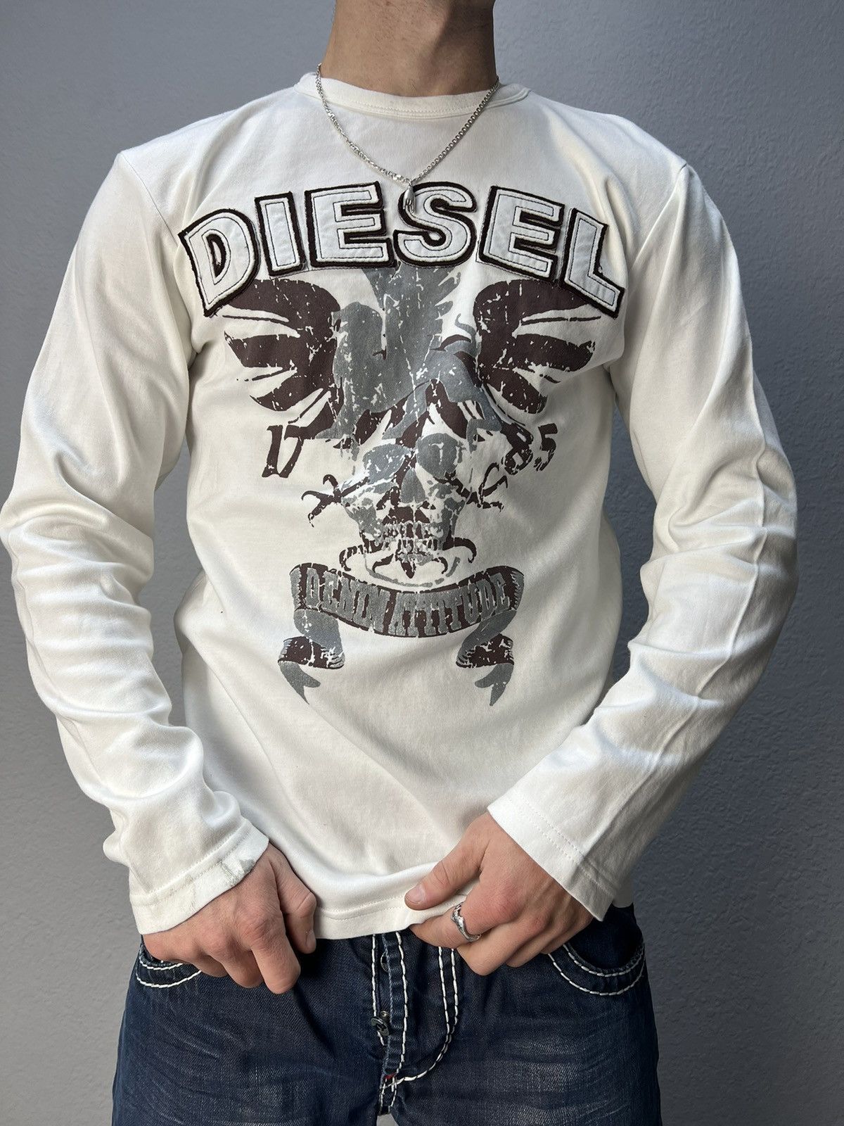 Diesel × Vintage VINTAGE DIESEL LONG SLEEVE tribal LOGO 90s Size US L / EU 52-54 / 3 - 12 Thumbnail