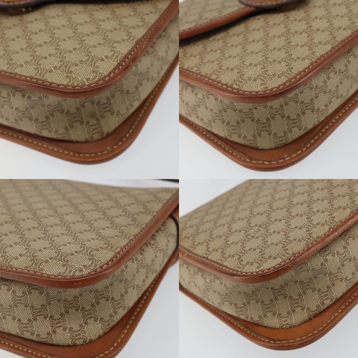 Celine CELINE Macadam Canvas Shoulder Bag Pvc Beige Gold Size ONE SIZE - 10 Thumbnail