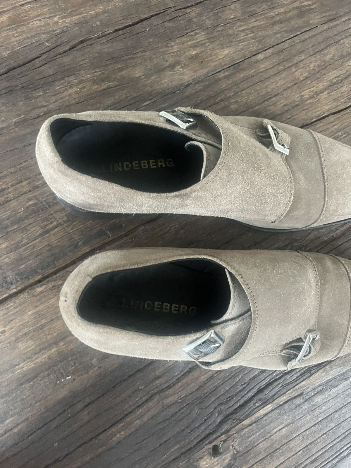 J.Lindeberg J. Lindeberg Taupe Suede Double Monk Dress Shoes Size US 9 / EU 42 - 2 Thumbnail