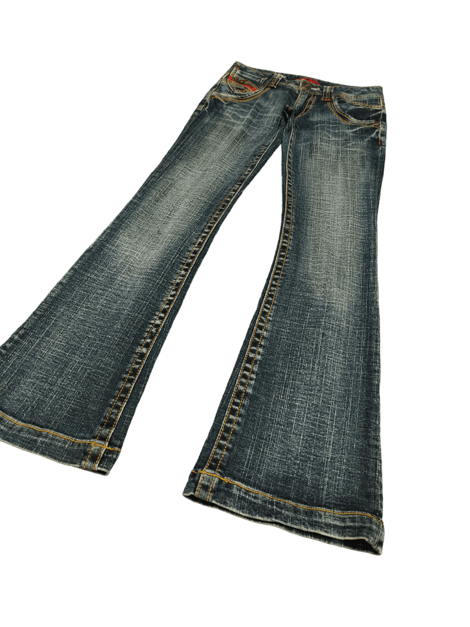If Six Was Nine Flare Jeans Bcbg Distress Faded Low Rise Boot Cut Y2k Size US 27 - 11 Thumbnail