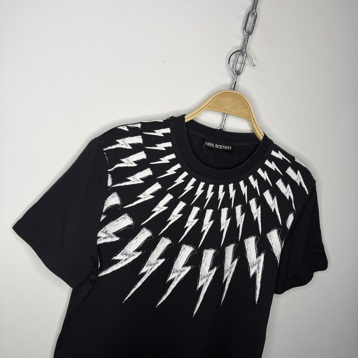 Neil Barrett RRP $246 Neil Barrett Fairisle Thunderbolt T-Shirt Size M Size US M / EU 48-50 / 2 - 3 Thumbnail