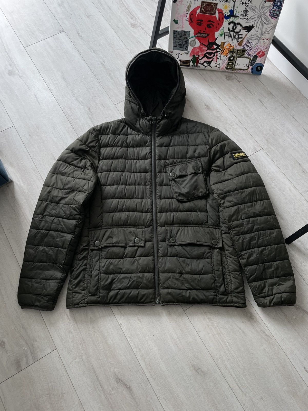 Barbour BARBOUR INTERNATIONAL FIBREDOWN HOODED QUILT JACKET RARE Size US XL / EU 56 / 4 - 1 Thumbnail