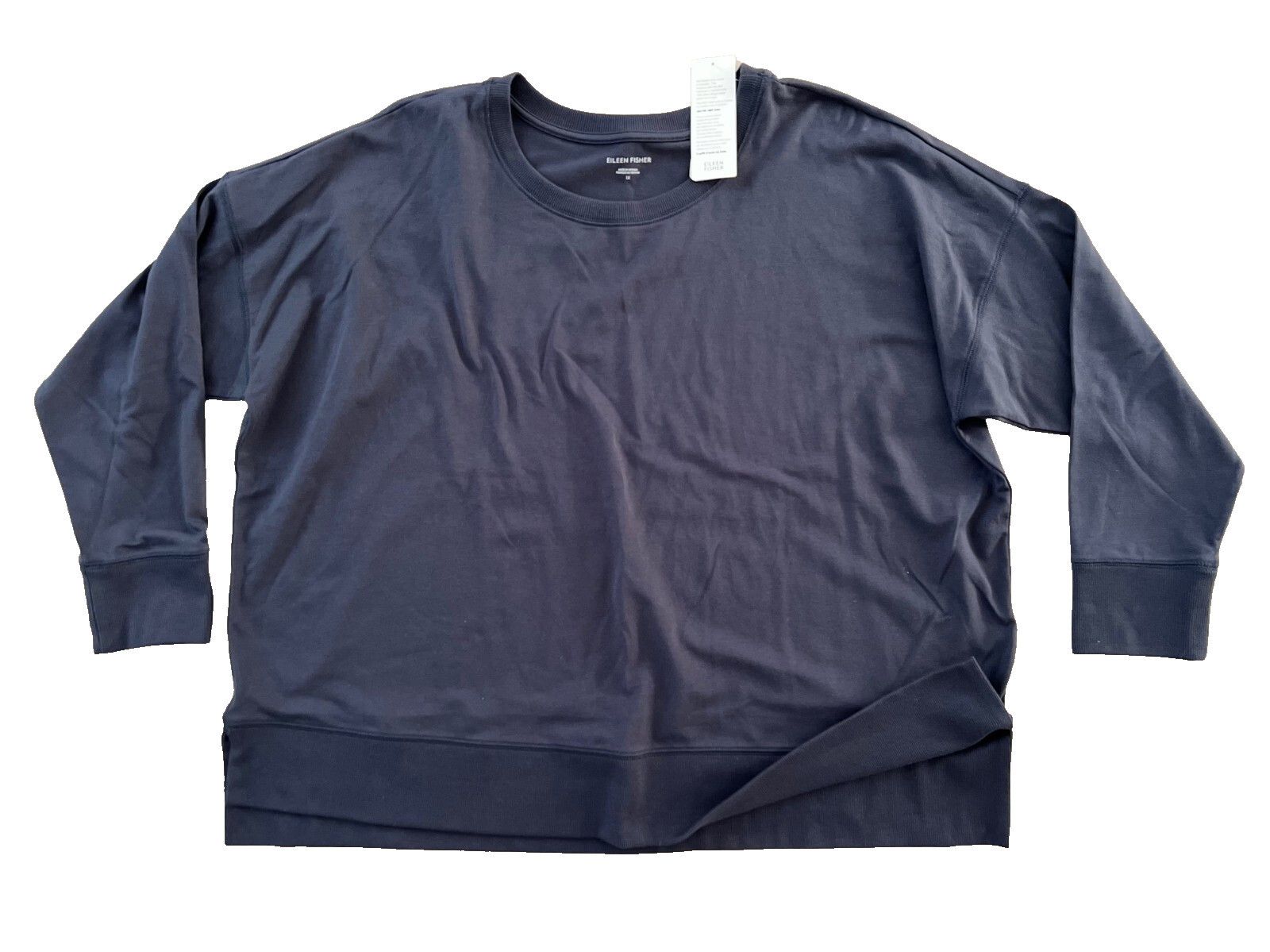 Eileen Fisher Traceable Organic Cotton Jersey Top Ocean 1X