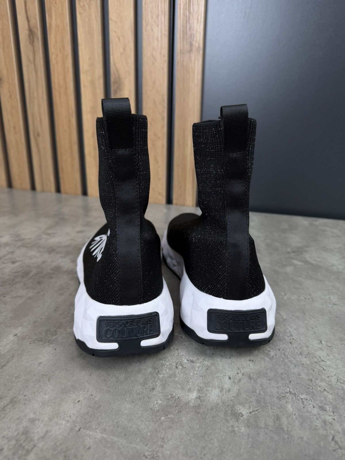 Versace Jeans Couture Versace Jeans Couture Sock Sneakers Black Logo Knit Size 40 Size US 10 / IT 40 - 5 Thumbnail
