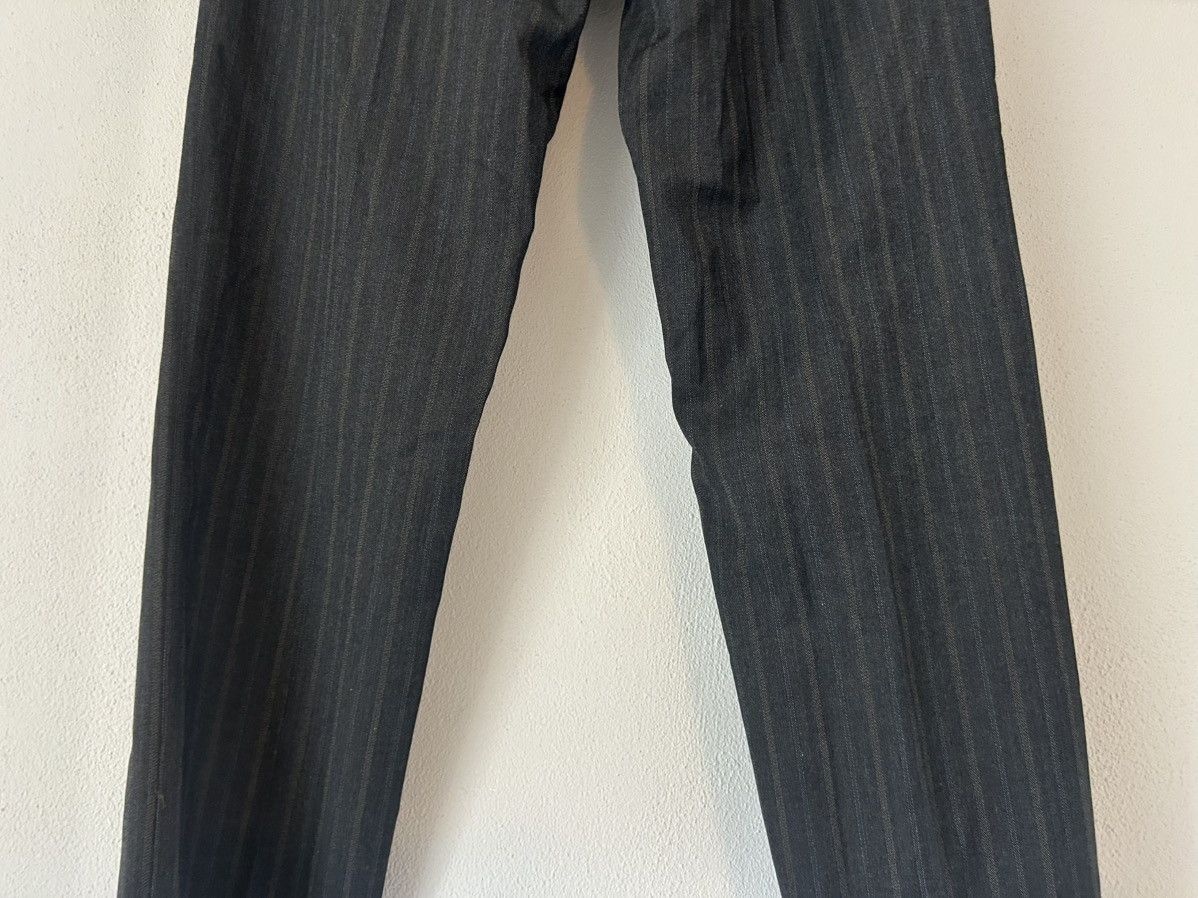 Dolce & Gabbana Dolce & Gabbana Striped Trousers with Leather Details Size US 28 / EU 44 - 14 Thumbnail