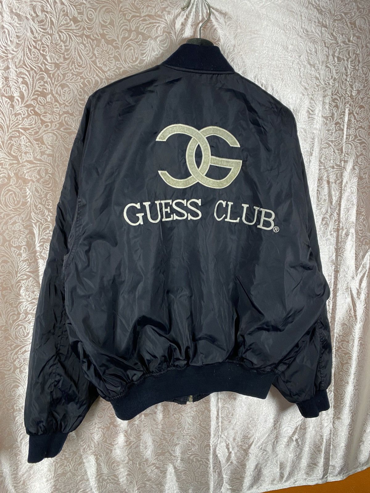 Guess Vintage GUESS Guess Club Bomber Jacket Big Logo Spellout USA Size US L / EU 52-54 / 3 - 14 Thumbnail