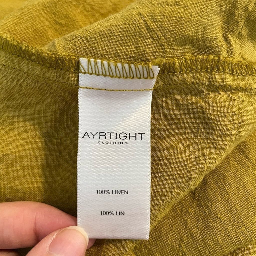 Other Ayrtight Chartreuse Linen Tunic Dress with Pockets S Size XS / US 0-2 / IT 36-38 - 9 Thumbnail