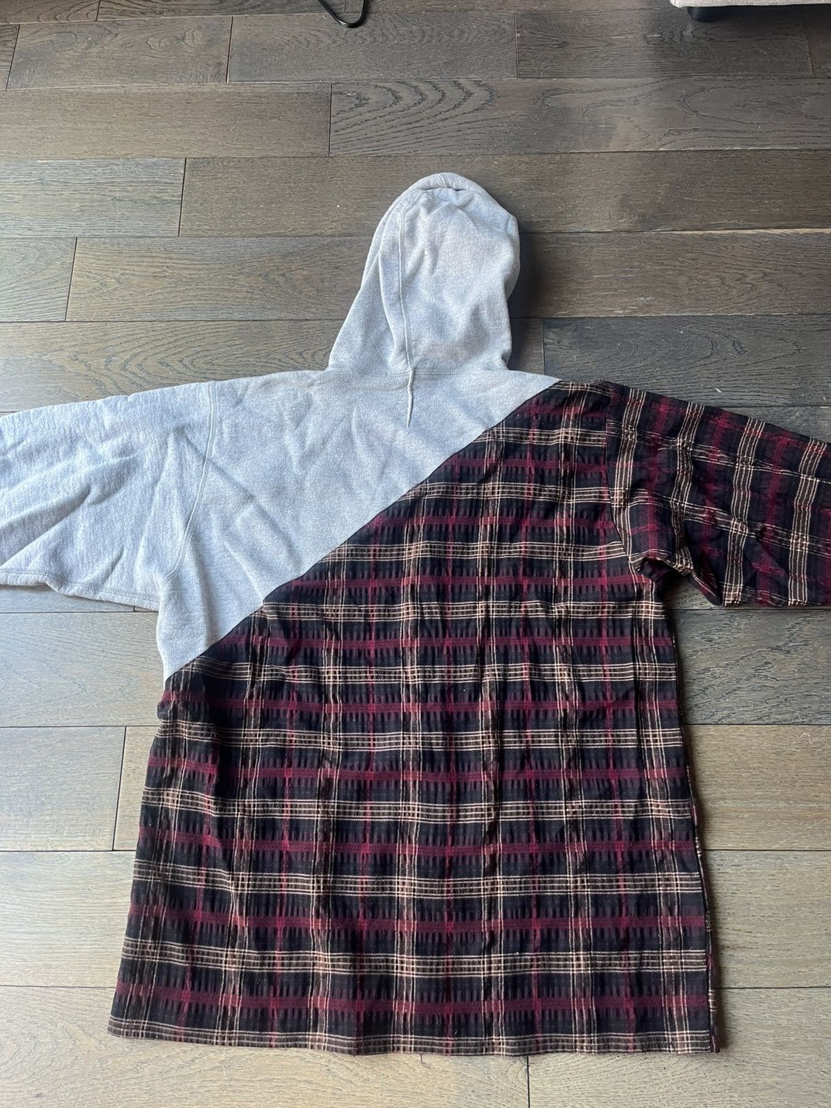 3.PARADIS 3.Paradis Deconstructed Patchwork Debra Hoodie Shirt Size M Size US M / EU 48-50 / 2 - 11 Thumbnail