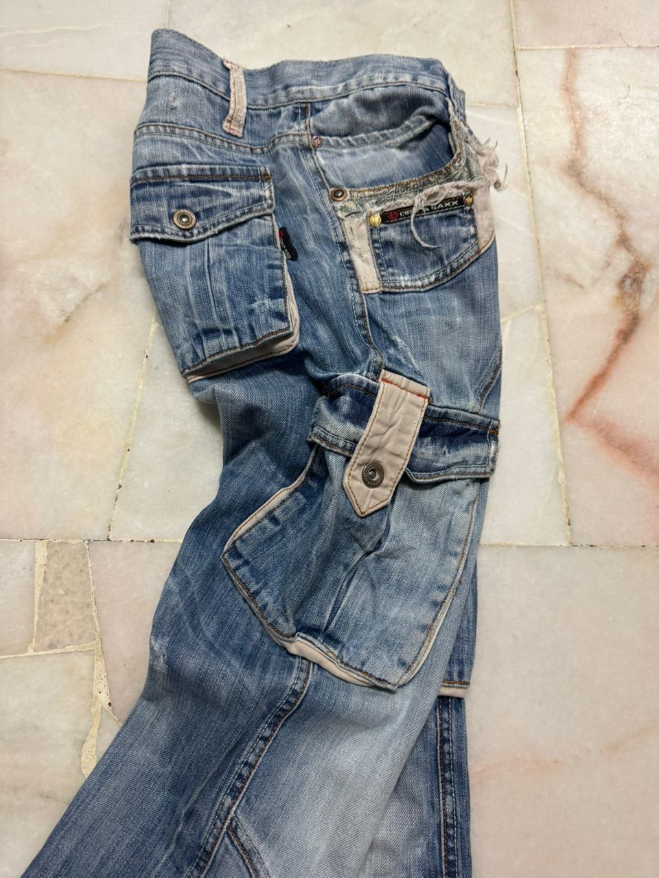 Japanese Brand 💥Insane💥90s DipoxBaxx Sand Washed Distressed Cargo Rare Jean Size US 32 / EU 48 - 15 Thumbnail