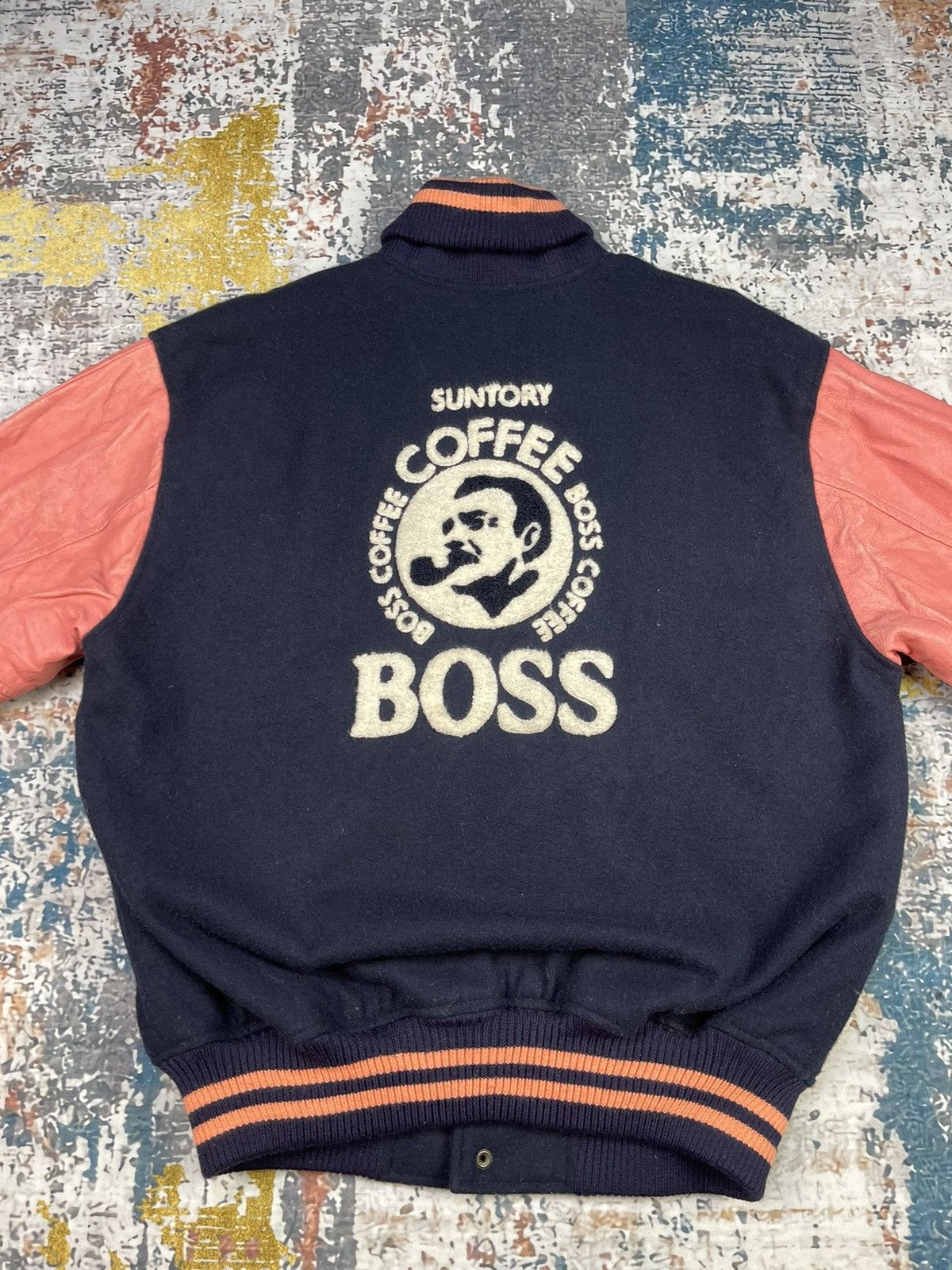Japanese Brand SUNTORY BOSS BIG LOGO VARSITY JACKETS Size US M / EU 48-50 / 2 - 9 Thumbnail