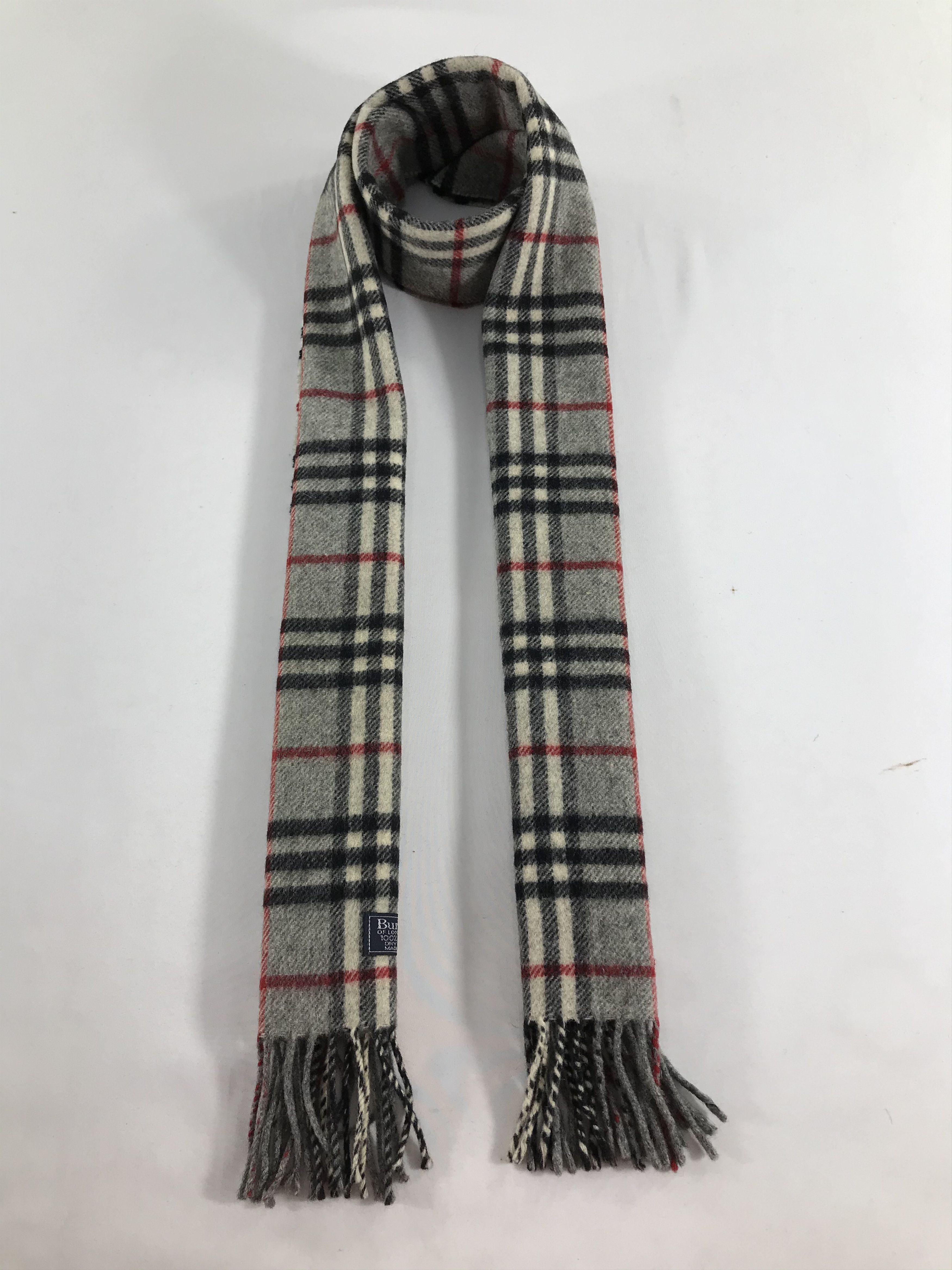 Burberry Burberrys Nova Check Grey Scarf Muffler Wool V523 Size ONE SIZE - 1 Thumbnail
