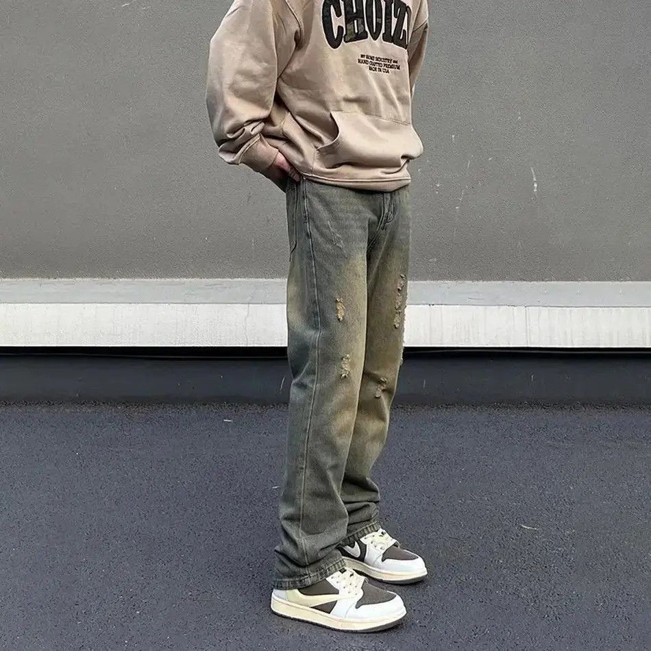 Japanese Brand Slim Jeans Men Street Vintage Washed-out Skinny Vaqueros Size US 30 / EU 46 - 5 Thumbnail