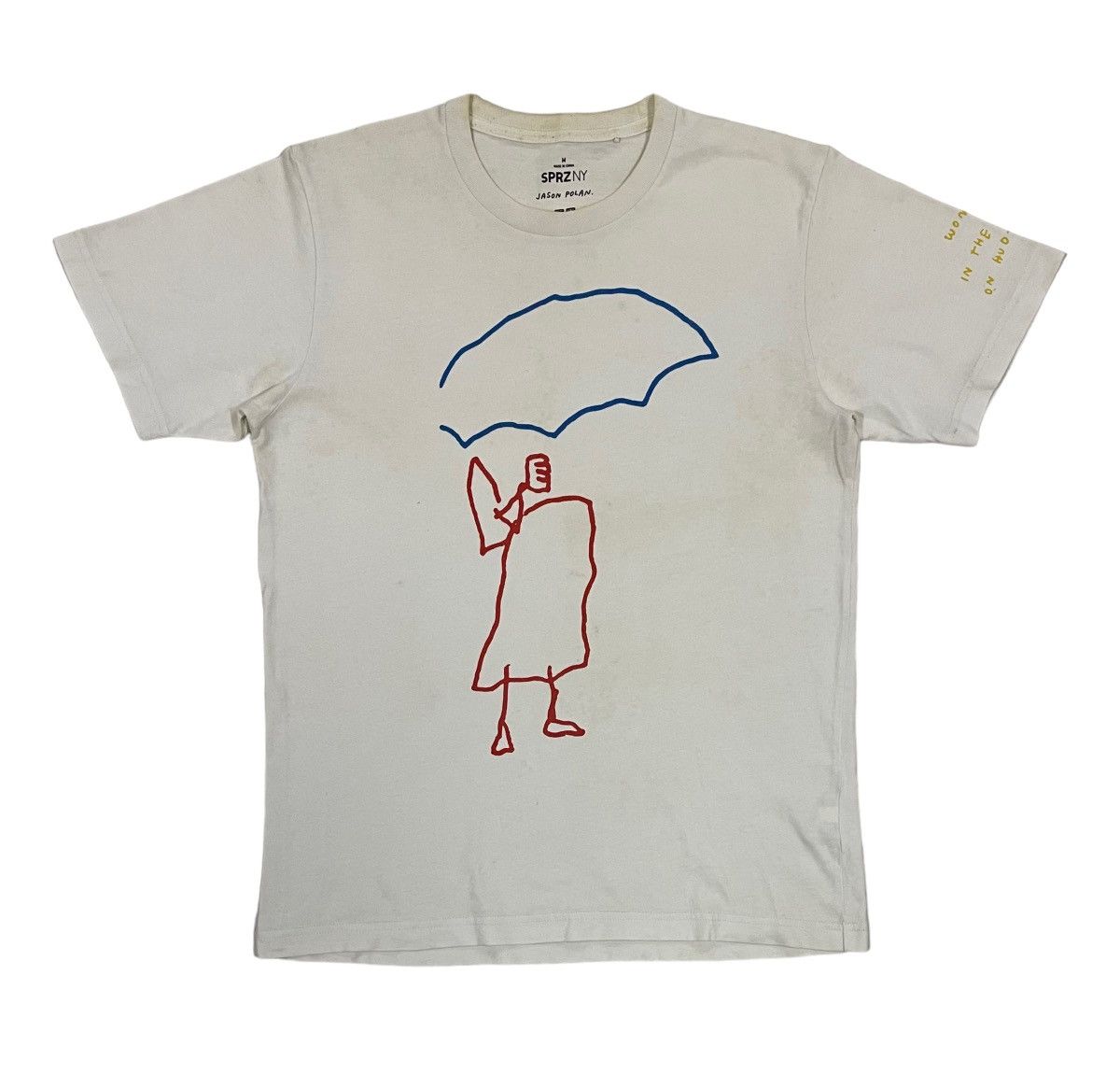 image of Uniqlo X Jason Polan Tee in White, Men's (Size Medium)