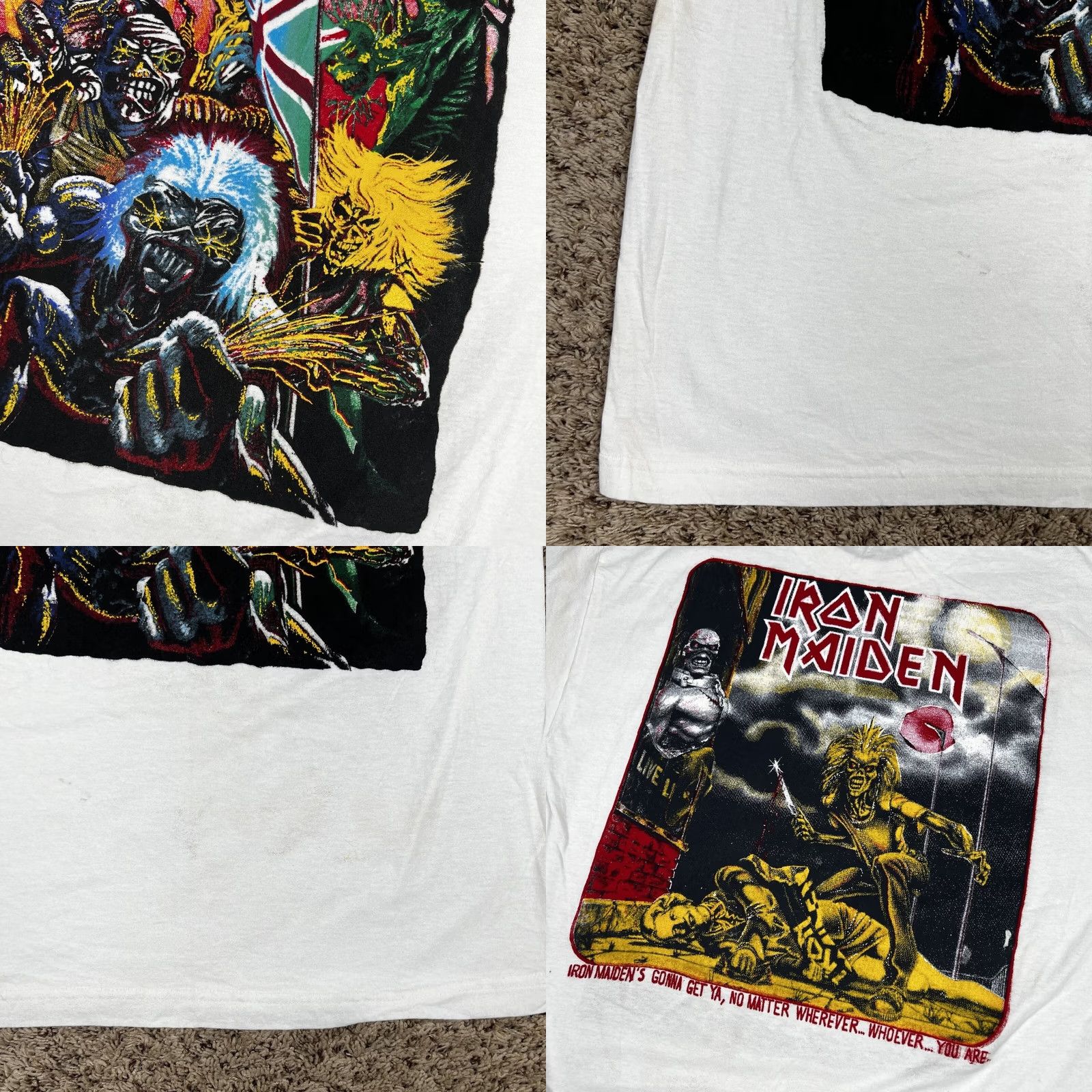 Vintage Vintage Iron Maiden Gonna Get Ya No Matter Who You Are Shirt Large Deadstock Unisex Adults 90s Grunge White Cotton Short Sleeve Crew Neck Graphic Size US L / EU 52-54 / 3 - 8 Thumbnail