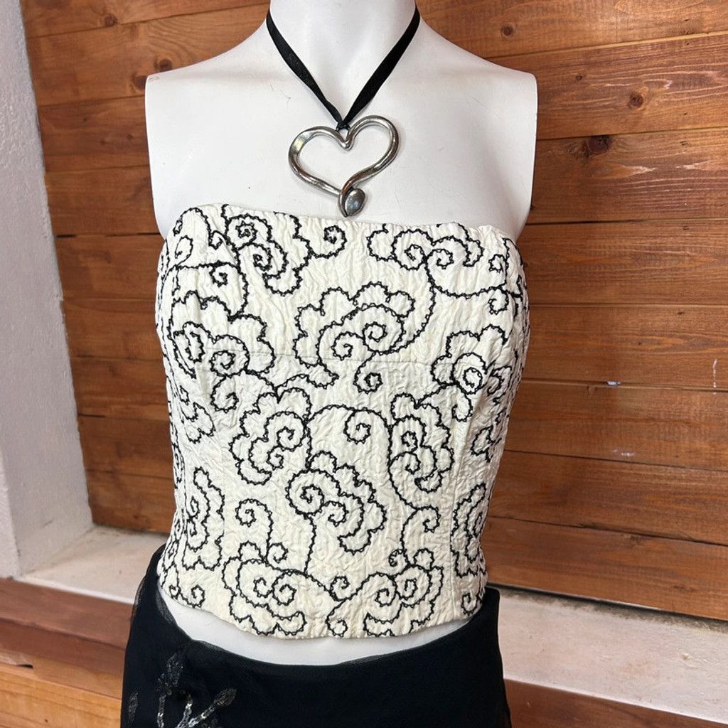 Vintage Vintage Victorian Style White Bridal Corset Bluse Size XS / US 0-2 / IT 36-38 - 1 Thumbnail