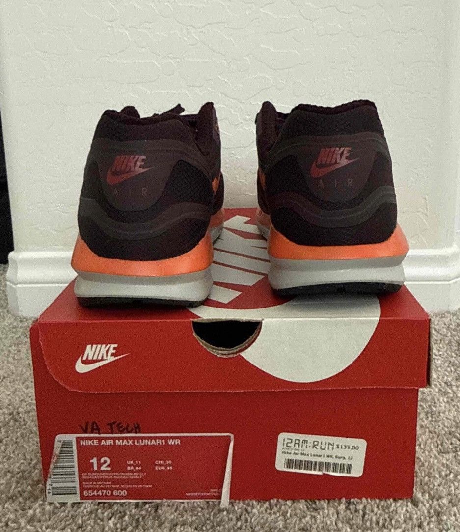 Nike Nike Air Max 1 Lunar WR “Deep Burgundy” (654470-600) Size US 12 / EU 45 - 5 Thumbnail
