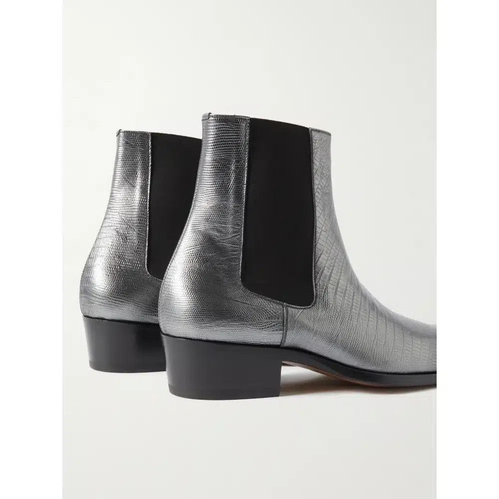 Tom Ford o1loc1c0325 J1490 Bailey Chelsea Boots in Silver Size US 12 / EU 45 - 4 Thumbnail