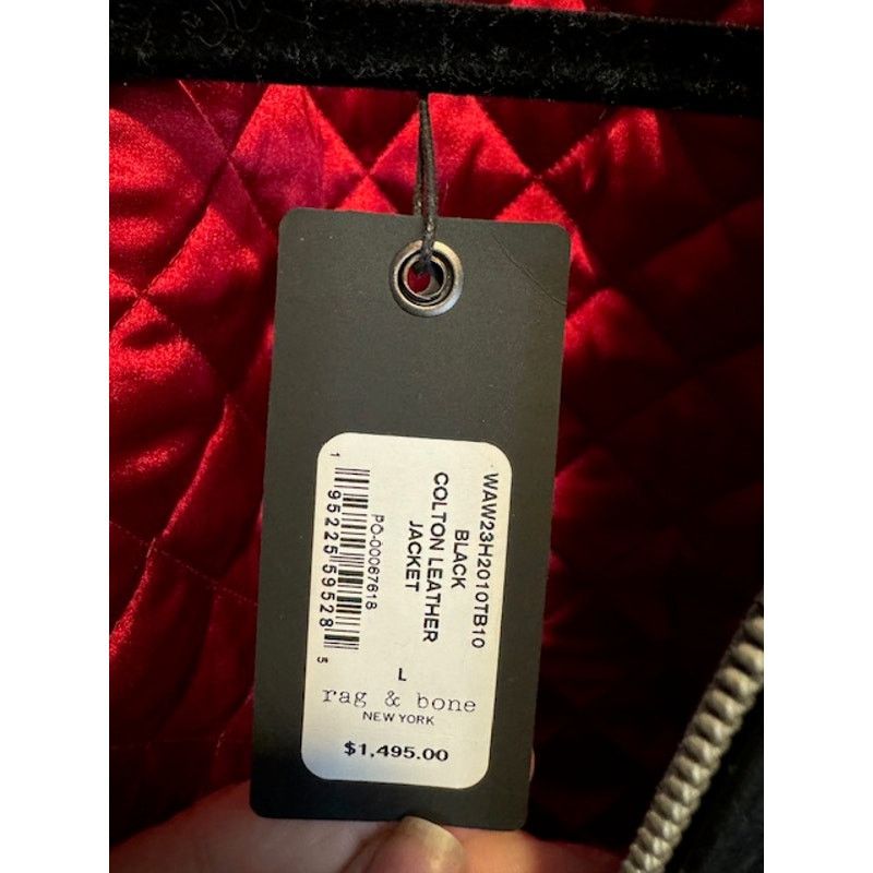 Rag & Bone Rag & Bone Colton Leather Jacket Removable Shearling Collar Size L / US 10 / IT 46 - 8 Thumbnail
